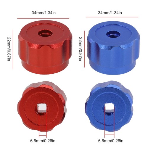 Manija de Rueda Redonda Manijas de Grifo Colector Medidores Perilla Aluminio-Aleación, Rojo/Azul - Imagen 2 de 24