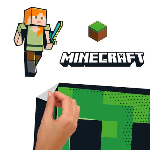 Minecraft Creeper Giant Peel & Stick Wall Decals RMK5360GM 12 Game Room Stickers - Picture 4 of 6