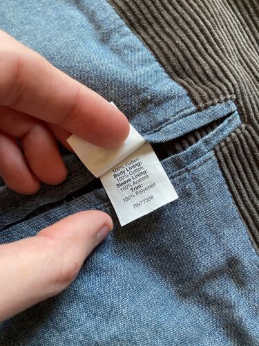 Blazer sportivo J Crew vintage in corda uomo giacca velluto a coste marrone medio toppa gomito - Foto 14 di 14