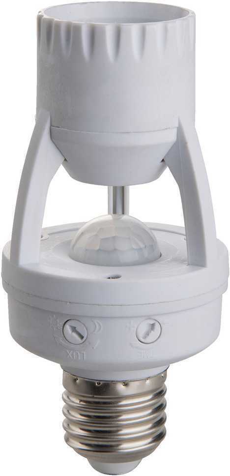 Porta Lampada Con Rilevatore Movimento Brennenstuhl 360 - E27 Fino 60W, Regolabile, Bianco