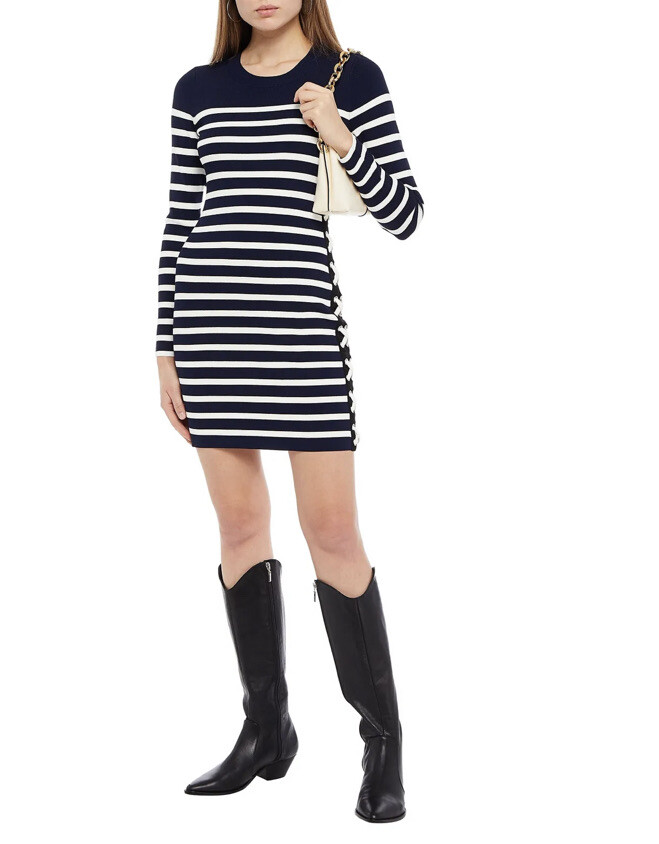 navy bandage bodycon dress Veronica Beard Dominique Dress, Size: S, Women this bodycon dress is balloon sleeve dress Clearance Mocha Size 12 Color:BLA