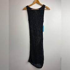 $330 NWT Alice+ Olivia bay Stacey bendet Beachy cover up maxi black dress Sz Xs