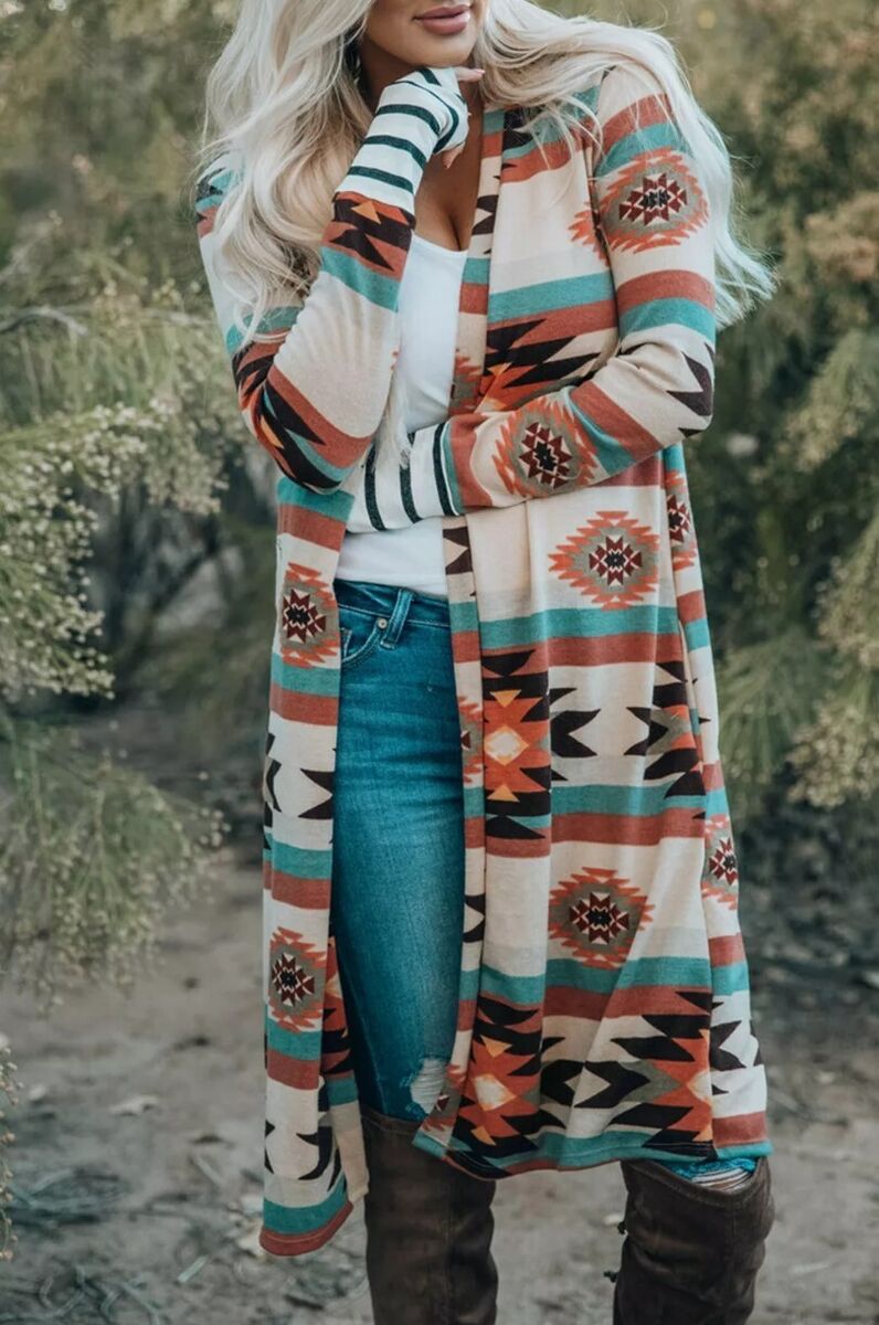 Paradis album Frigøre Womens Long Open Front Slouchy Cardigan Sweater Pockets Tribal Aztec Print Sz. M | eBay Paradis album Frigøre Womens Long Open Front Slouchy Cardigan Sweater Pockets Tribal Aztec Print Sz. M | eBay