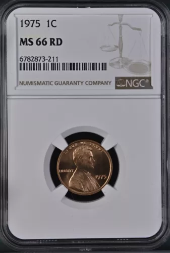 1975 1C RD Lincoln Memorial One Cent  NGC MS66RD      6782873-211