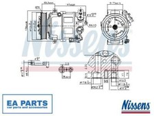 Compressor, air conditioning for VAUXHALL OPEL SAAB NISSENS 89497