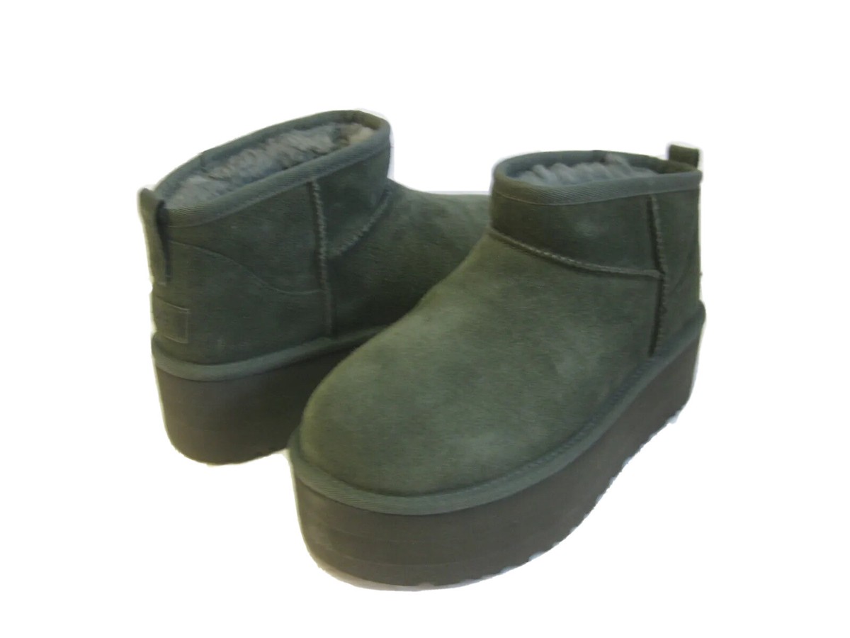 【UGG】☆UGG Classic Ultra Mini Platform Boots☆Forest Night UGG ULTRA MINI PLATFORM WOMEN ANKLE BOOTS SUEDE FOREST NIGHT