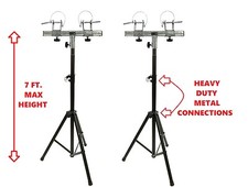  2 DJ Pro Lighting 7 Foot Tripod Light Stand  2 Square Truss T-Bar Adapter