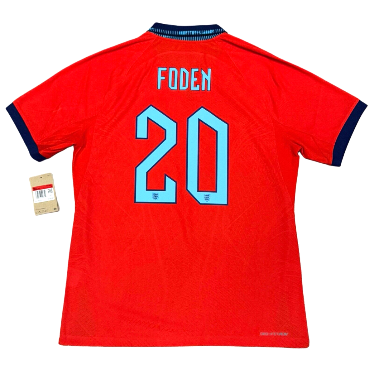 2022/23 England Authentic Away Jersey #20 FODEN Large Player Specs