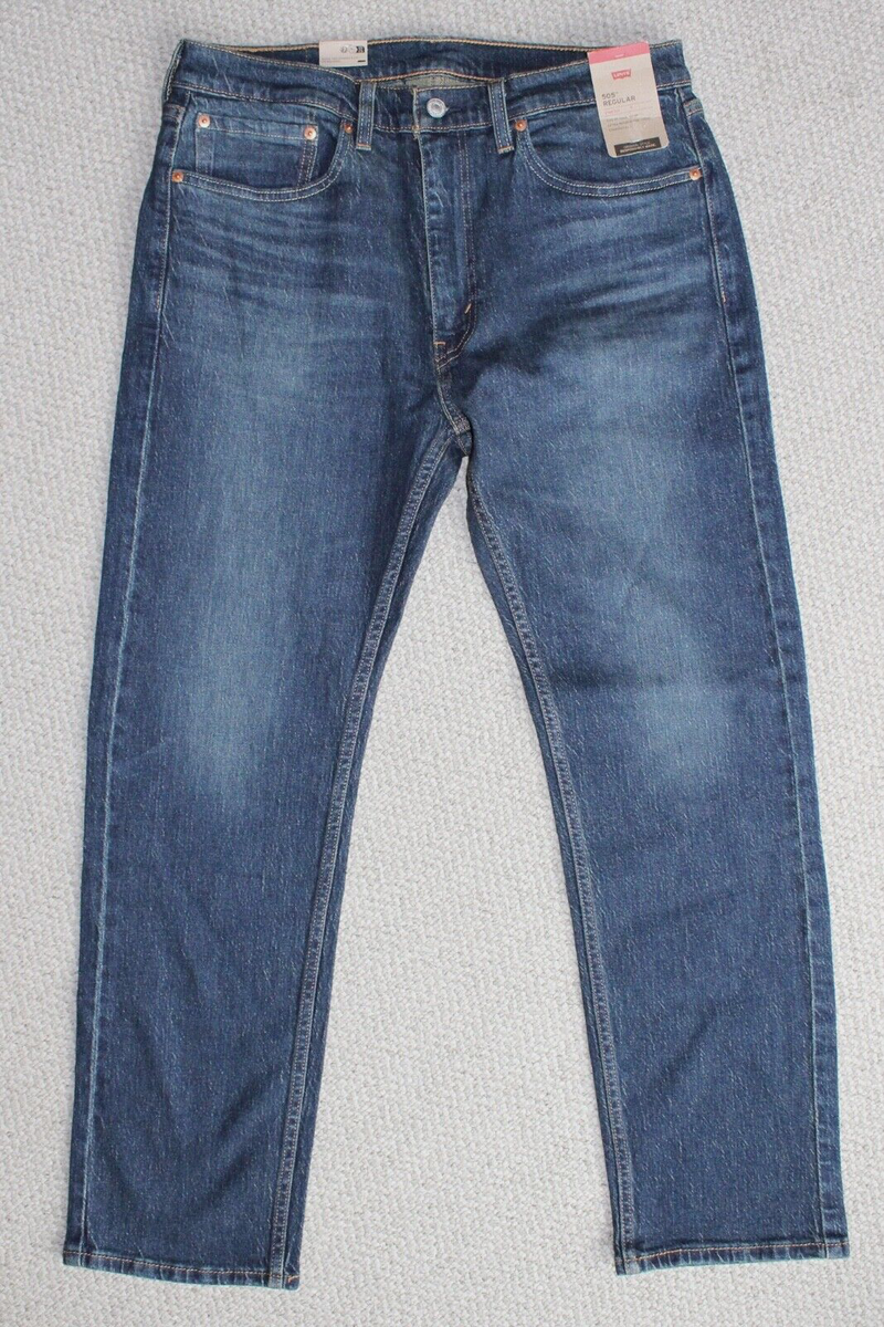 Levi's 505 Regular MEN'S JEANS • Stretch • 34x30 • dark wash