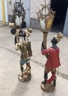 Vintage Art Deco blackamoor Lantern Lamp Pair XL- as is 46” H — photo 5