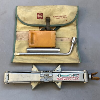 Vintage TOYOTA MOTOR Tool Kit Roll up Bag Yellow Wrench Jack 0.7