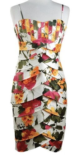 JS Collections Shutter Pleats Sweetheart Neckline Floral dress 14  628709841573 | eBay