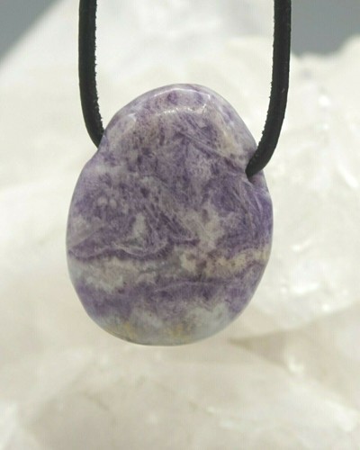 Pendentif En Charoïte Pierre Précieuse A-Qualité - Percé, Naturel, Russie