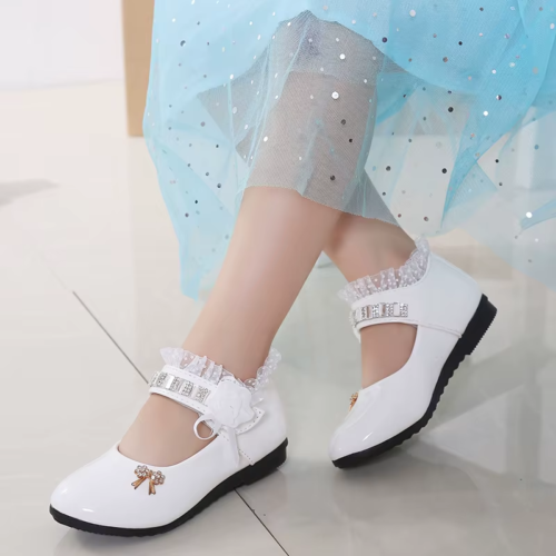 2021 New Children Elegant Princess PU Leather Sandals Kids Girls Wedding Dress P
