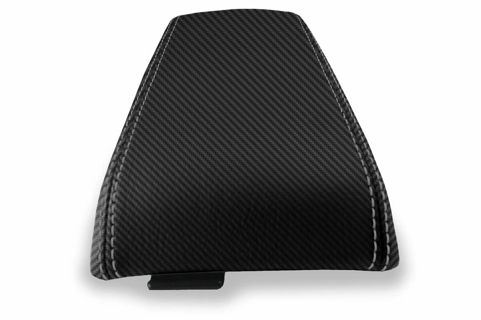 Se adapta a Subaru Baja 2003-2006 tapa de consola de fibra de carbono reposabrazos cubierta puntada gris Foto 4 de 4