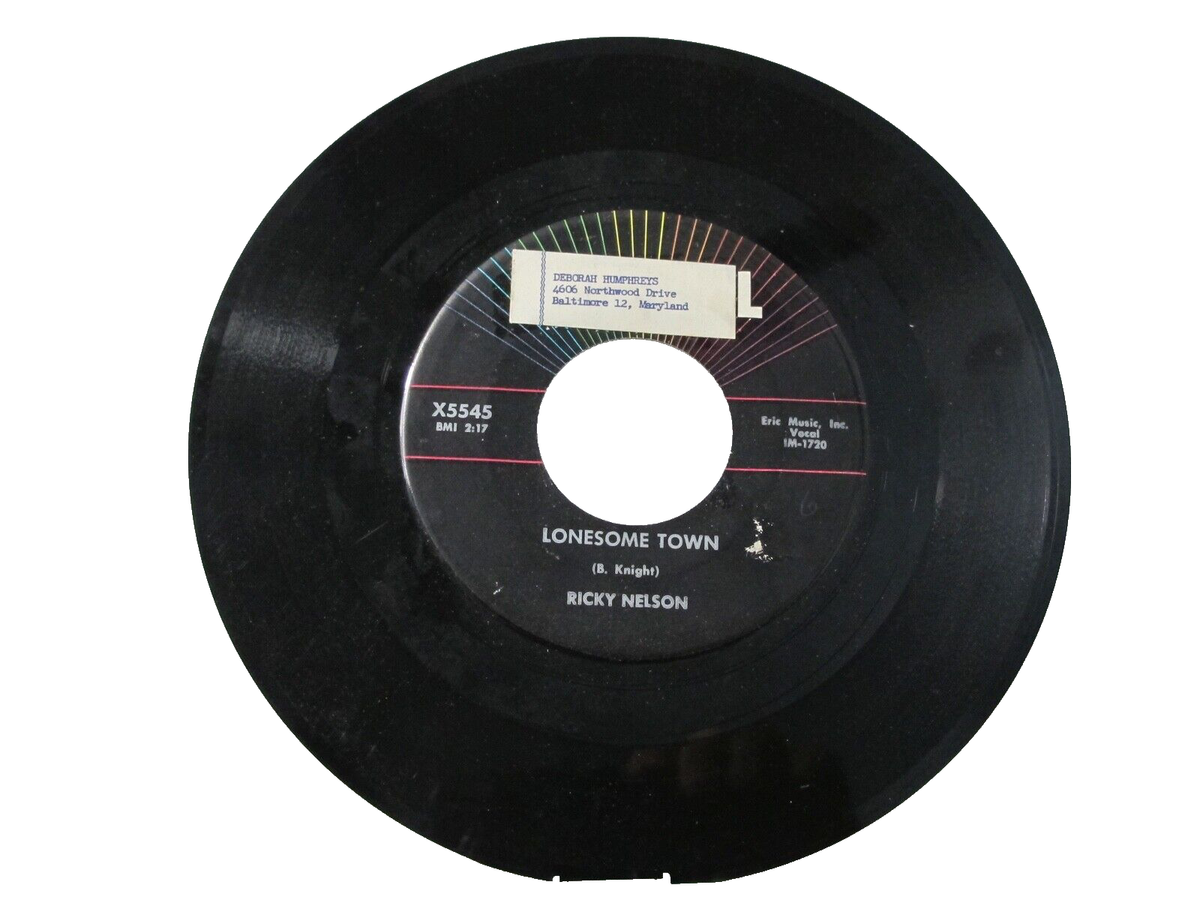45 RECORD - RICKY NELSON - LONESOME TOWN | eBay