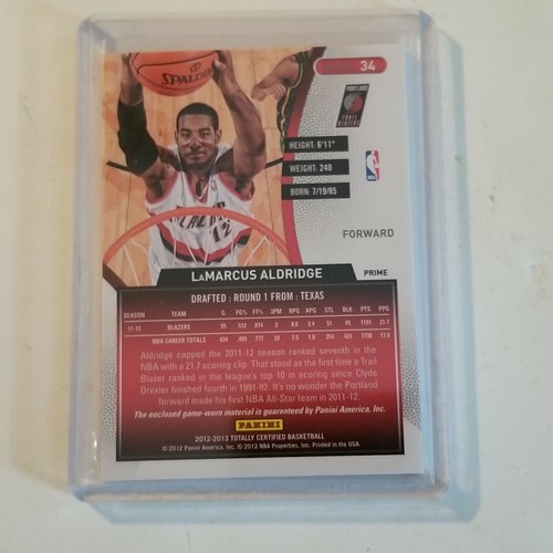 LaMarcus Aldridge 2012-13 Panini Certified Totally Red Jersey Card, 49/49 - Picture 2 of 5