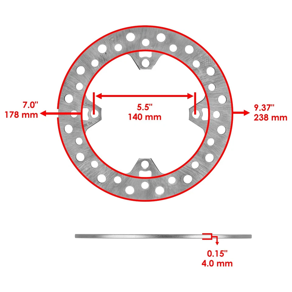 Rotor de disco de freno delantero trasero para Honda CR250R 2002 2003 2004 2005 2006 2007 Foto 3 de 4