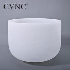 CVNC 432Hz 14" B 3th Octave Crown Frosted Crystal Singing Bowl Sound Healing