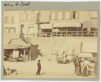 Le Portel (Pas-de-Calais). Hafencafé. Markt. Citrat 1907.