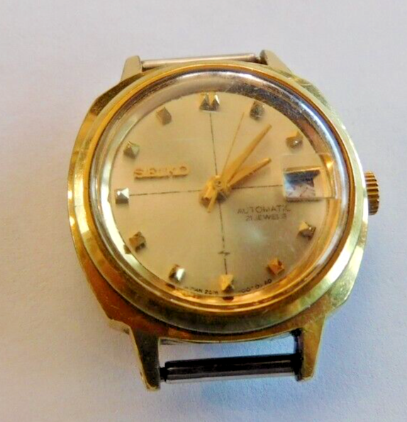 SEIKO 2516 WATCH # 2516-0040 AUTO, DATE, NOT BAND RUNNING. NEEDS