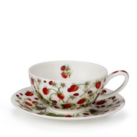 Dunoon Dovedale Strawberry Erdbeeren Teetasse Mit Untertasse 0,25 L