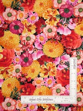 Floral Garden Flowers Allover Cotton Fabric Timeless Treasures C6709 By The Yard