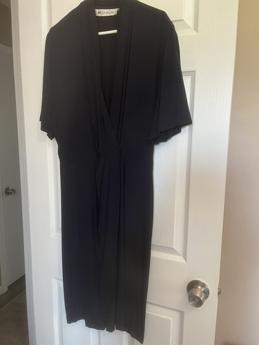 Vintage 80s-90s Ms Chaus Wrap Dress Navy size 12 - Picture 9 of 9