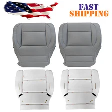 For 2014-19 Chevy Silverado Front Bottom Leather Seat Cover Ash Gray Or Foam Pad