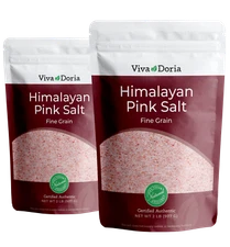 Viva Doria Himalayan Pink Salt, Fine Grain Salt, 4 lb (Qty: 2, 2 lb pouch bags)