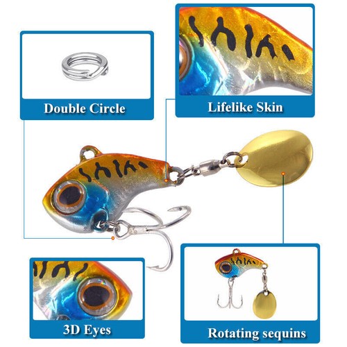5 Stück Jig Spinner Set Blinker Spin Tail Barsch Hecht Bleikopfspinner - Bild 6 von 20