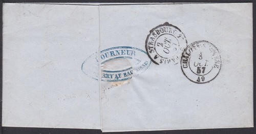 Old Classic Cover, OFCV0226 France Sc15 Napoleon, Oct. 02. 1857. - Picture 2 of 2