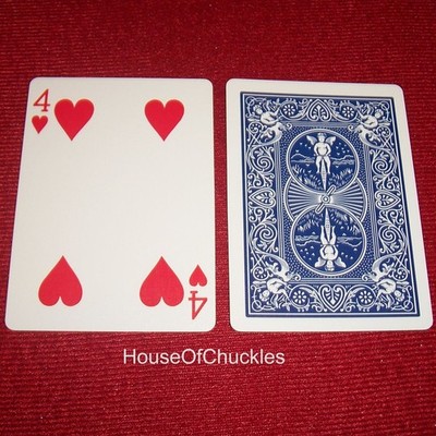 4H 1-Way Forcing Deck, Force Four of Hearts, Bicycle  One Way Card Magic, Blue