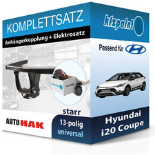 Für Hyundai i20 Coupe 15- AUTO HAK Anhängerkupplung starr + 13polig E-Satz neu