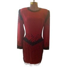 Fabrice Women's Red and Black Formal-dresses 1980s/90s Size 10