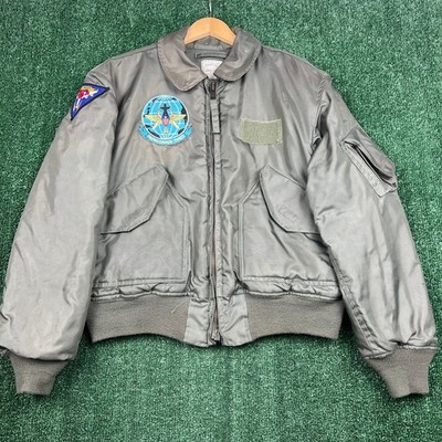 VTG ISRATEX CWU-45/P Flight Jacket Men s Large Olive Green Aramid Patches 90s