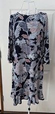 Sandra Darren Floral Dress Womens Size 10 3/4 Sleeve Office Career
