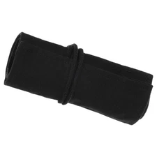 Handmade 36 Slots Roll Up Pencil Case, Canvas Pencil Wrap Pouch Black