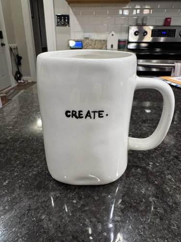 Vintage Rae Dunn M Exclusive by Magenta "CREATE." Coffee Tea Artist Mug RARE Cup