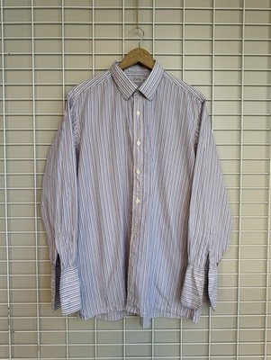 Charvet Place Vendôme Striped Dress Button Shirt Mens Size 43 or XL Luxury Rare