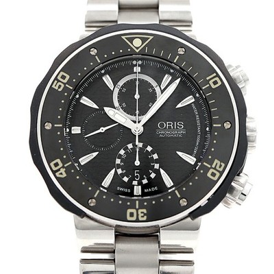 ORIS Pro Diver Chronograph 01 674 7630 Titan Keramik schwarzes Zifferblatt...