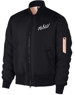 NIKE NSW Synthetic Fill Black White Pink Insulated Bomber Jacket NEW Mens L