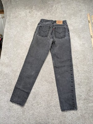 Vintage Levis 550 High Waisted Jeans Womens JR 9 L Black Tapered Leg 100% Cotton
