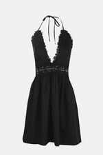 boohoo Savannah Crochet Lace Skater Dress Black Size UK 12 rrp £20 NH11 AA 17