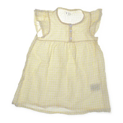 VRS Fashion, Kleid, Größe: 74, Gelb/Weiß, Bio-Baumwolle, Karo, Mädchen #8eF