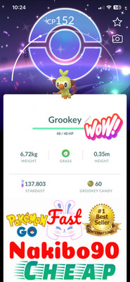 Pokemon Shiny Grookey Special Background Tra-de Go P TC 