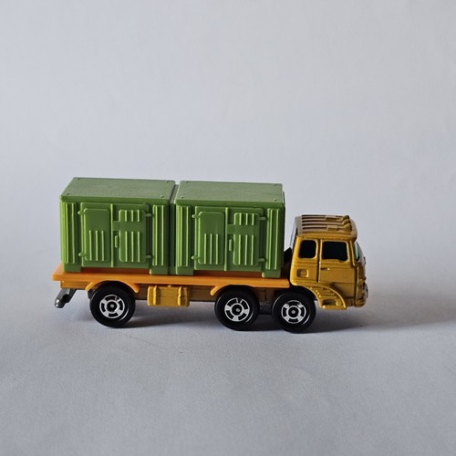 Vintage Tomy Tomica Pocket Cars Nr. 7 Fuso LKW Serie Pritsche grün und gelb