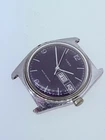 TIMEX DAY/DATE MENS VINTAGE 34MM WRIST WATCH RUNNING - BEAUTIFUL BLUE DIAL