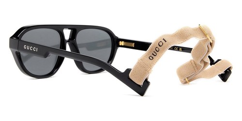 Gucci GG1239S Sunglasses Black Silver Mirrored 58mm New 100% Authentic - Picture 4 of 11