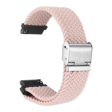 20mm Nylon Braided Watch Bands with Stainless Steel Buckle, Light Pink